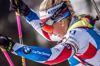 Lucie Charvátová ve sprintu žen na MS 2020 v Anterselvě