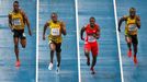 MS v atletice 2013, 100 m - finále: Kemar Bailey-Cole, Usain Bolt, Justin Gatlin a Nickel Ashmeade