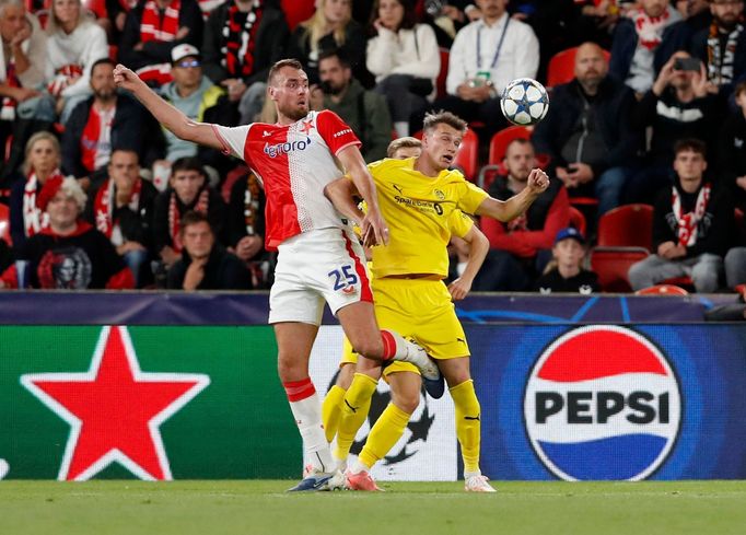 Tomáš Chorý v zápase Slavia - Bodö/Glimt v Lize mistrů