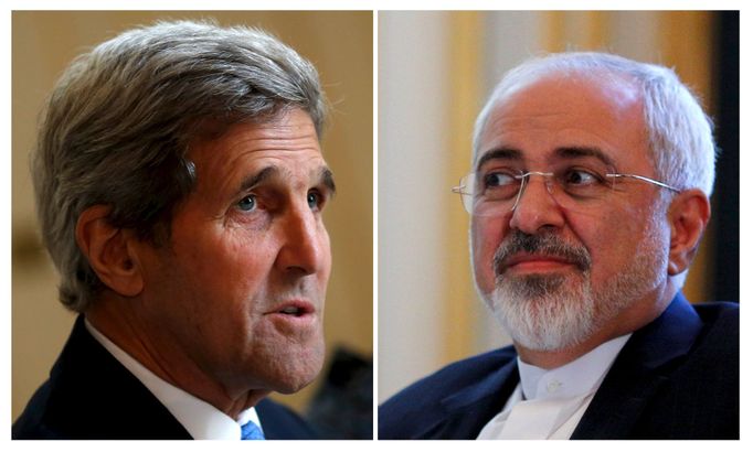 Ministři zahraničí John Kerry (USA) a Muhammad Zaríf (Írán) ve Vídni.