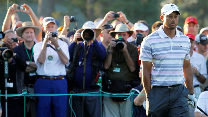 FILE PHOTO: ON THIS DAY -- April 5  April 5, 2010     GOLF - Tiger Woods practices ahead of his return from a four-month hiatus at the 2010 Masters in Augusta, Georgia.