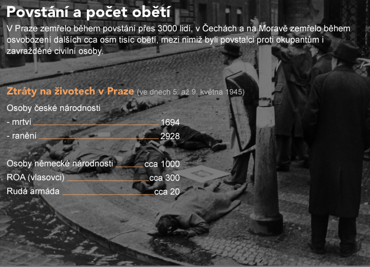 grafika - povstání a počet obětí