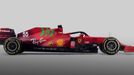 Nový monopost F1 Ferrari SF21 pro sezonu 2021.