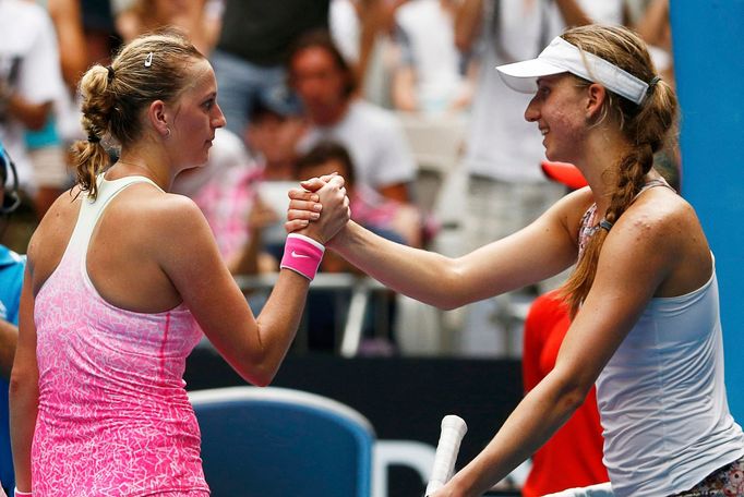 Petra Kvitová a Barthelová na Australian Open 2015