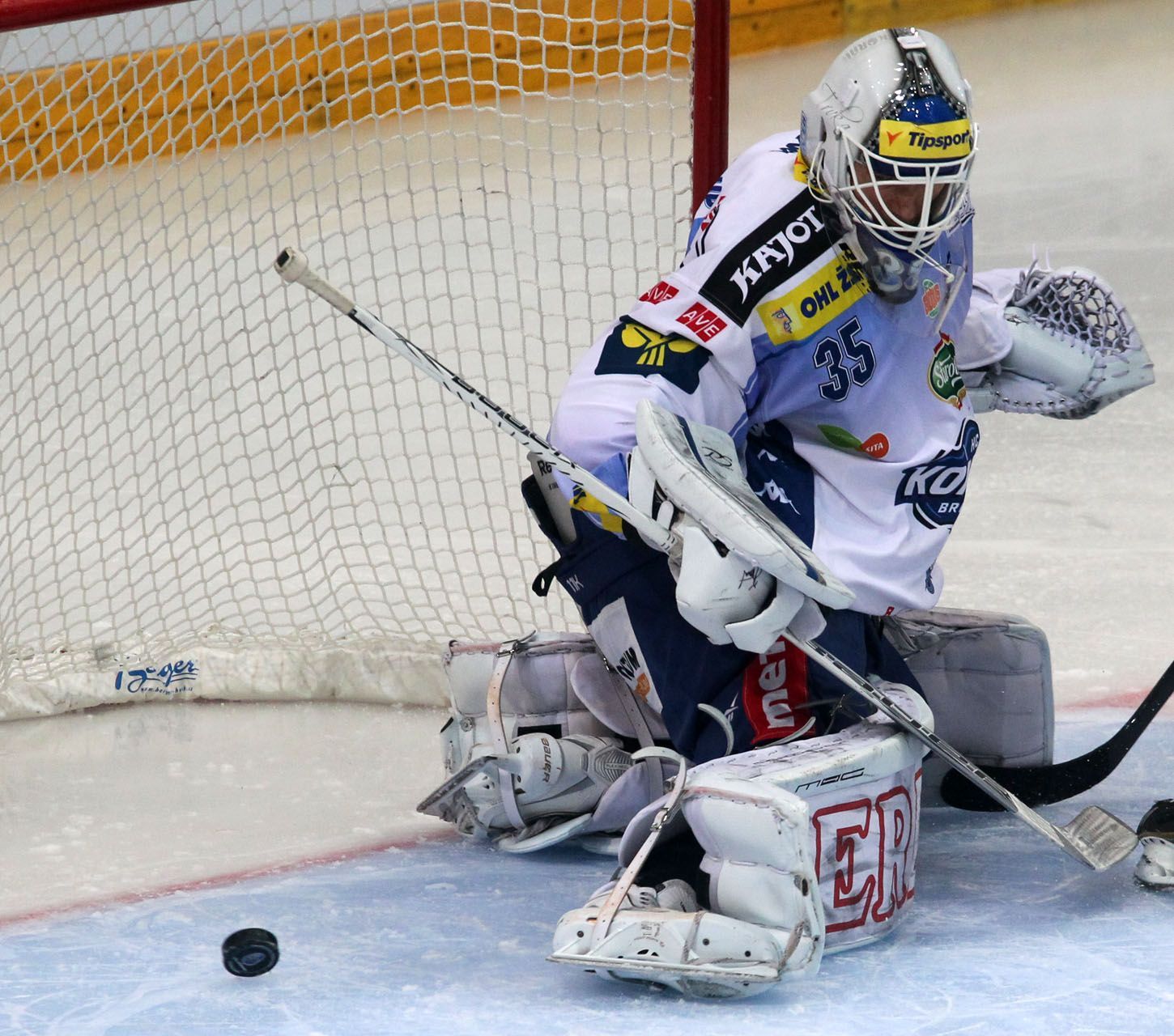 Hokejisté Komety Brno v utkání proti Kladnu během 15. kola Tipsport extraligy 2012/13.