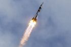 Start rakety pilotované rakety Sojuz