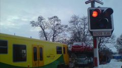 Srážka vlaku s náklaďákem v Kolíne