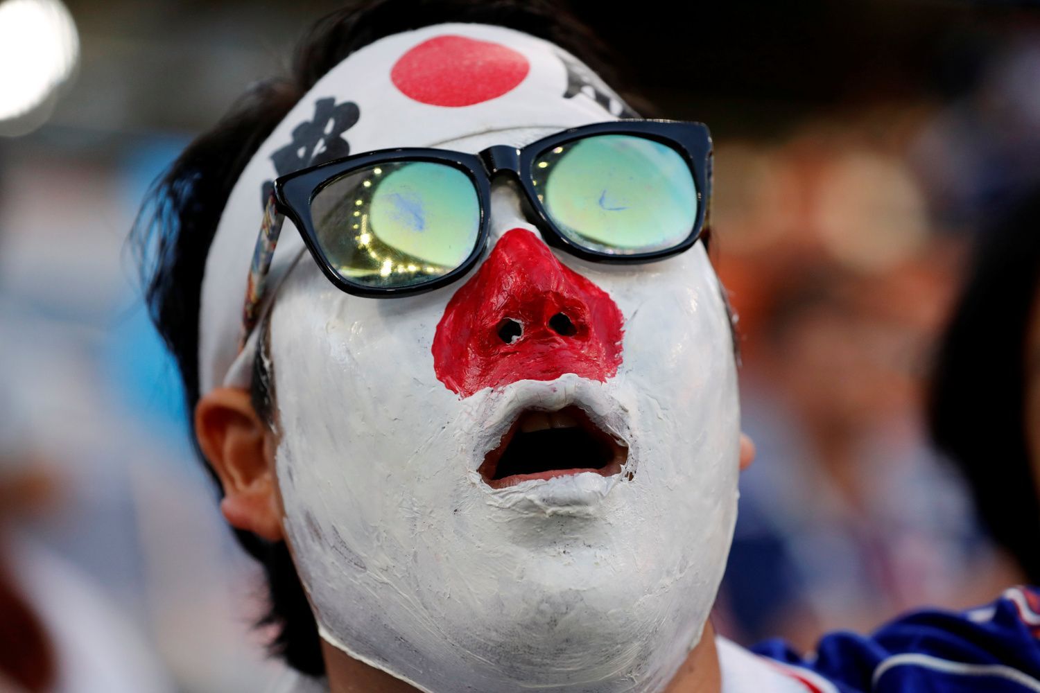 Japonská fanoušek v zápase Japonsko - Senegal na MS 2018