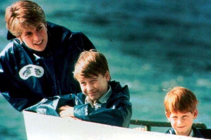 Lady Diana a princové William a Harry. ilustrační foto.