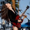 Danielle Haim of rock band Haim performs at the Coachella Music Festival in Indio, California
