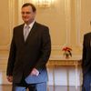 Zástupci trojkoalice u prezidenta Václava Klause
