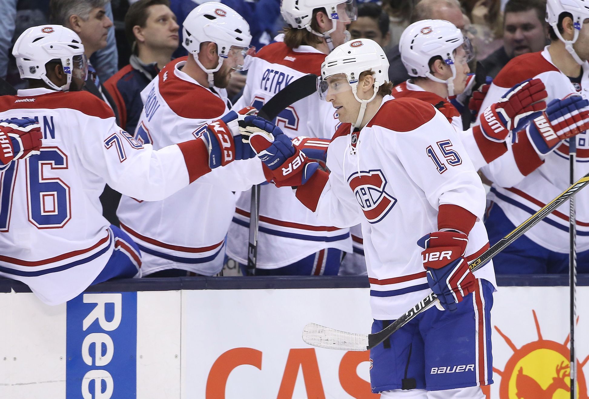 Tomáš Fleischmann se raduje z gólu (Montreal Canadiens)