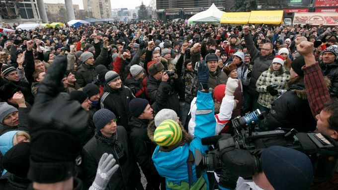 Demonstrace proti falšování voleb v Krasnojarsku