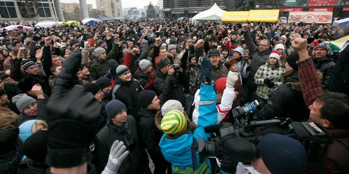 Demonstrace proti falšování voleb v Krasnojarsku