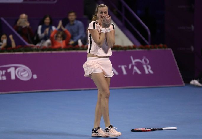 Petra Kvitová po vítězství na turnaji v Dauhá 2018