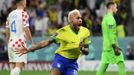 Neymar slaví gól ve čtvrtfinále MS 2022 Chorvatsko - Brazílie