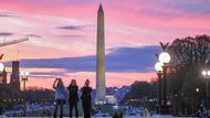 Washingtonův monument v USA při západu slunce, 4. listopadu 2024.