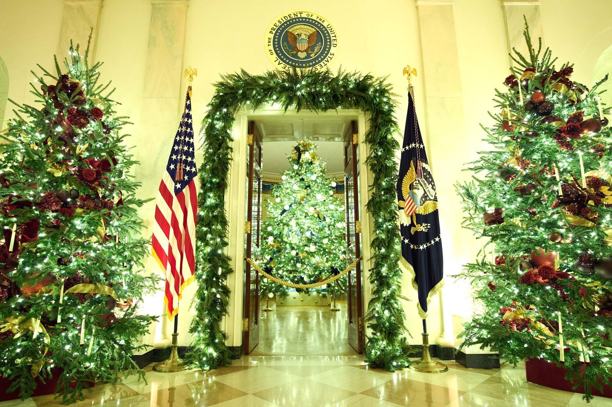 USA, Washington, Bílý dům, vánoce, výzdoba, Melanie, Donald Trump