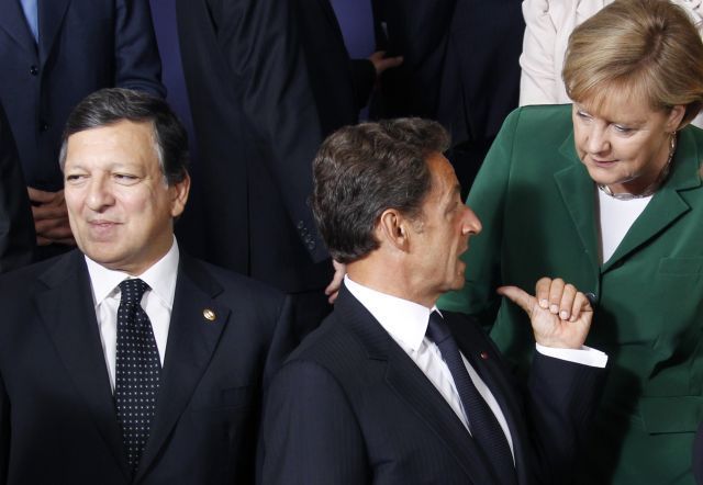 Sarkozy Merkelová Barroso