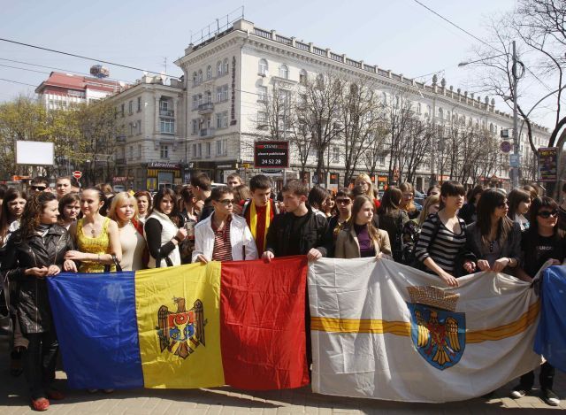 Moldavsko protest komunisté
