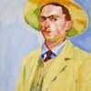 Václav Špála: Vlastní podobizna v žlutém klobouku