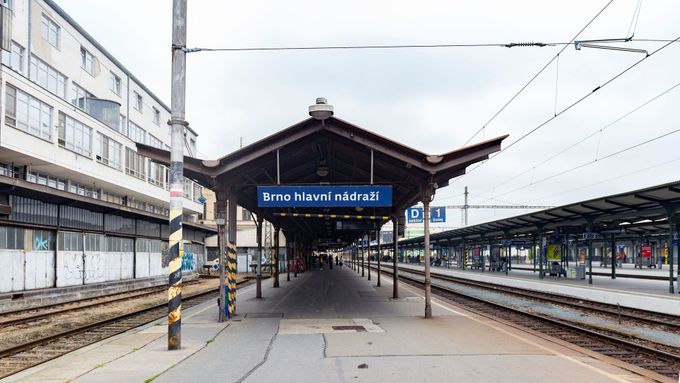 Brno hlavní nádraží.