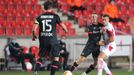 Tomáš Malínský v zápase Evropské ligy Slavia Praha - Bayer Leverkusen