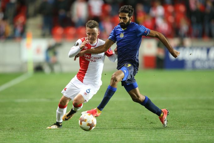 EL, Slavia-Maccabi: Jan Sýkora - Ofir Davidzada