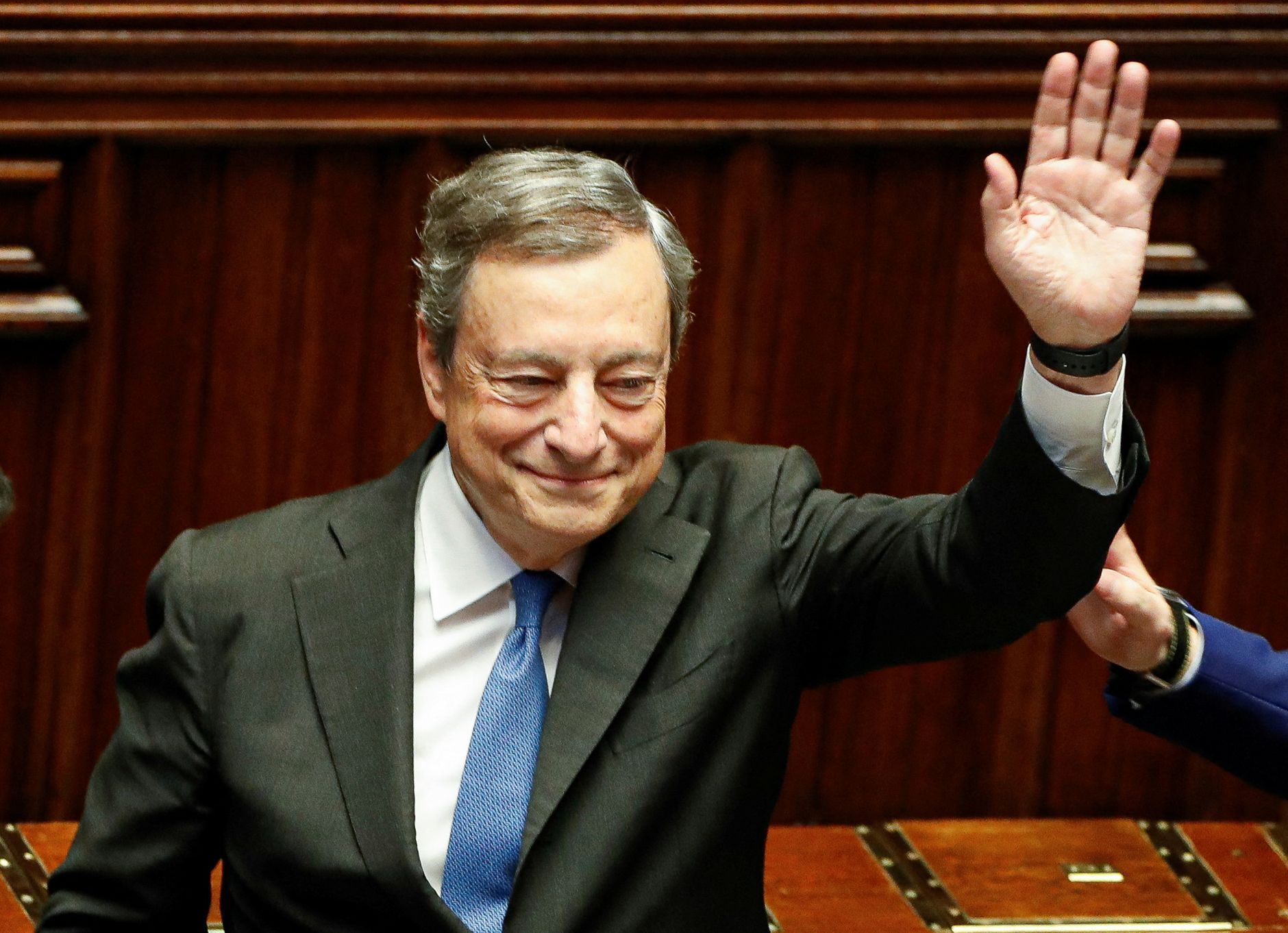 Mario Draghi v parlamentu.