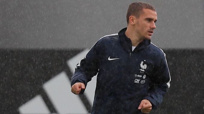 fotbal, MS 2018, Antoine Griezmann při tréninku Francie