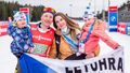 SP v biatlonu Nové Město na Moravě 2021, závod smíšených dvojic, poslední v kariéře Ondřeje Moravce: Moravec s manželkou Veronikou a dětmi Rozálií a Ondřejem