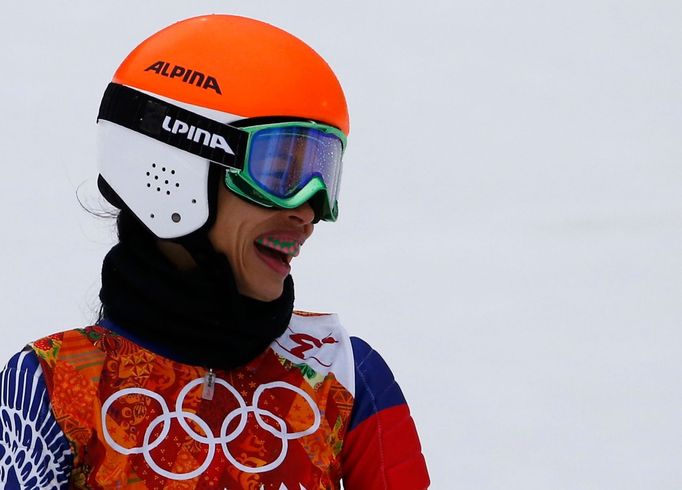 Vanessa Mae v obřím slalomu na olympiádě v Soči