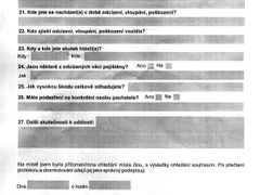 Formulář pro trestní oznámení v případě vloupaní, poškození nebo krádeže automobilu - strana čtvrtá