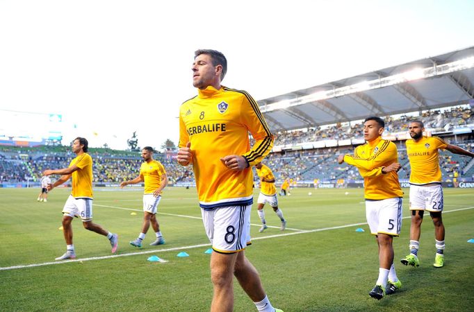 Steven Gerrard v prvním zápase za Los Angeles Galaxy