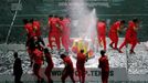 Tennis - Davis Cup Finals - Final - Caja Magica, Madrid, Spain - November 24, 2019   The Spain team celebrate with the trophy after winning the Davis Cup final   REUTERS/