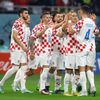Chorvaté slaví gól v zápase o 3. místo na MS 2022 Chorvatsko - Maroko
