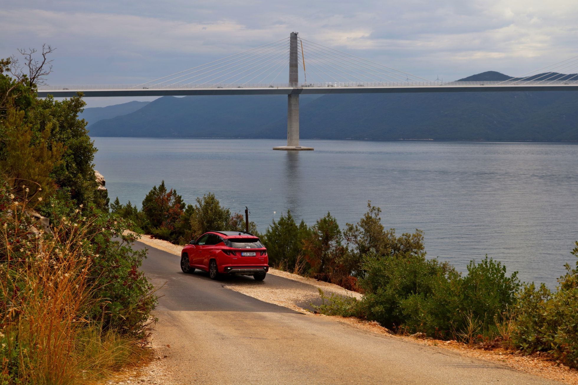 Reportáž Chorvatsko most Pelješac Hyundai Tucson srpen 2022