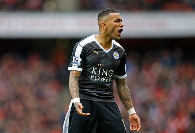 Leicester's Danny Simpson reacts after being sent off