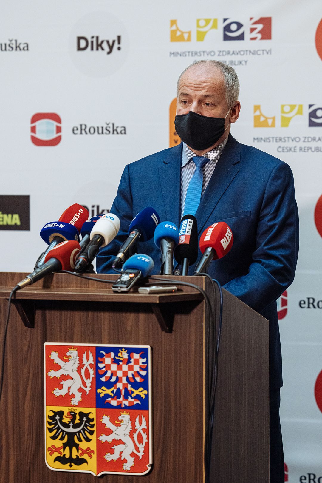 Ministr zdravotnictví Roman Prymula během tiskové konference. 23. 10. 2020.