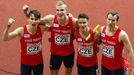 HME 2015 Praha: bronzová štafeta na 4x400 m: Daniel Němeček, Patrik Šorm, Jan Tesař a Pavel Maslák