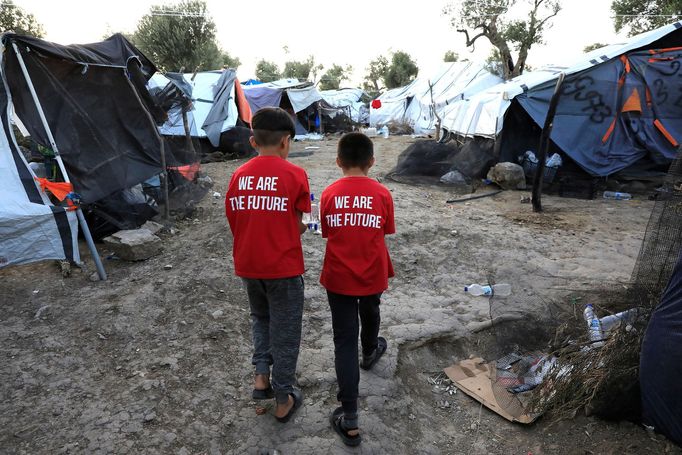 Život migrantů na řeckém ostrově Lesbos. Září 2018.