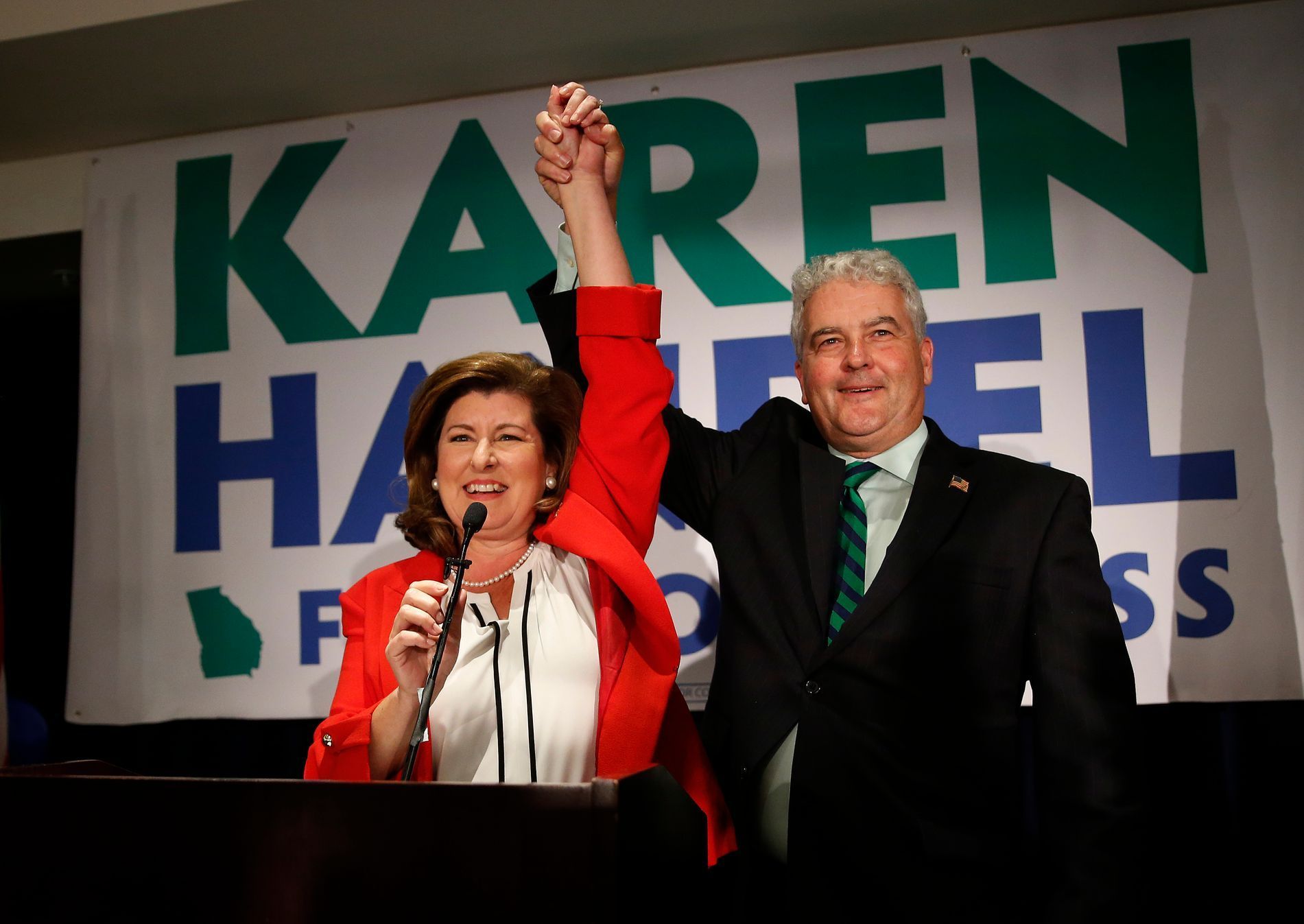 Karen Handelová, republikánka, která uspěla v Georgii.
