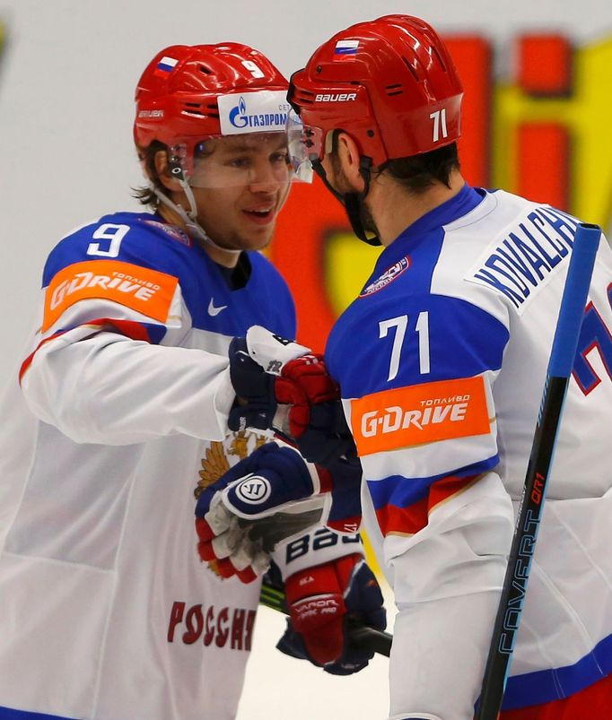 MS 2015, Rusko - Dánsko: Arťom Panarin a Ilja Kovalčuk