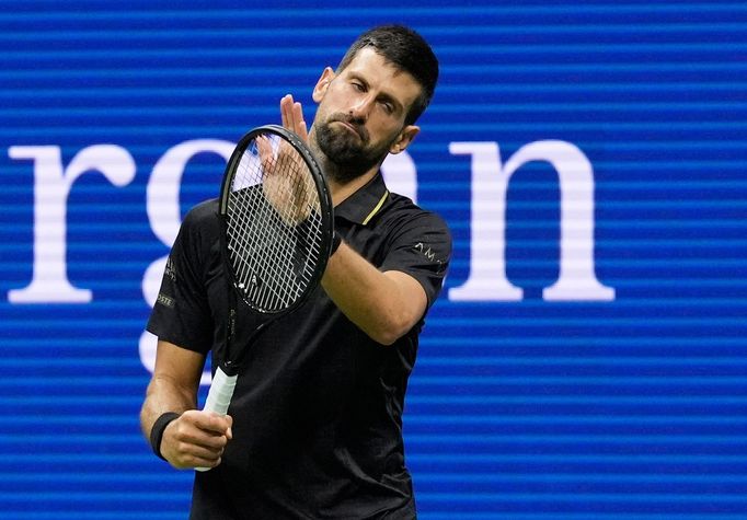 Novak Djokovič v utkání 3. kola US Open 2025
