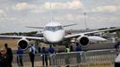 Farnborough Airshow - přehlídka letecké techniky, červenec 2018. Mitsubishi Regional Jet (MRJ)