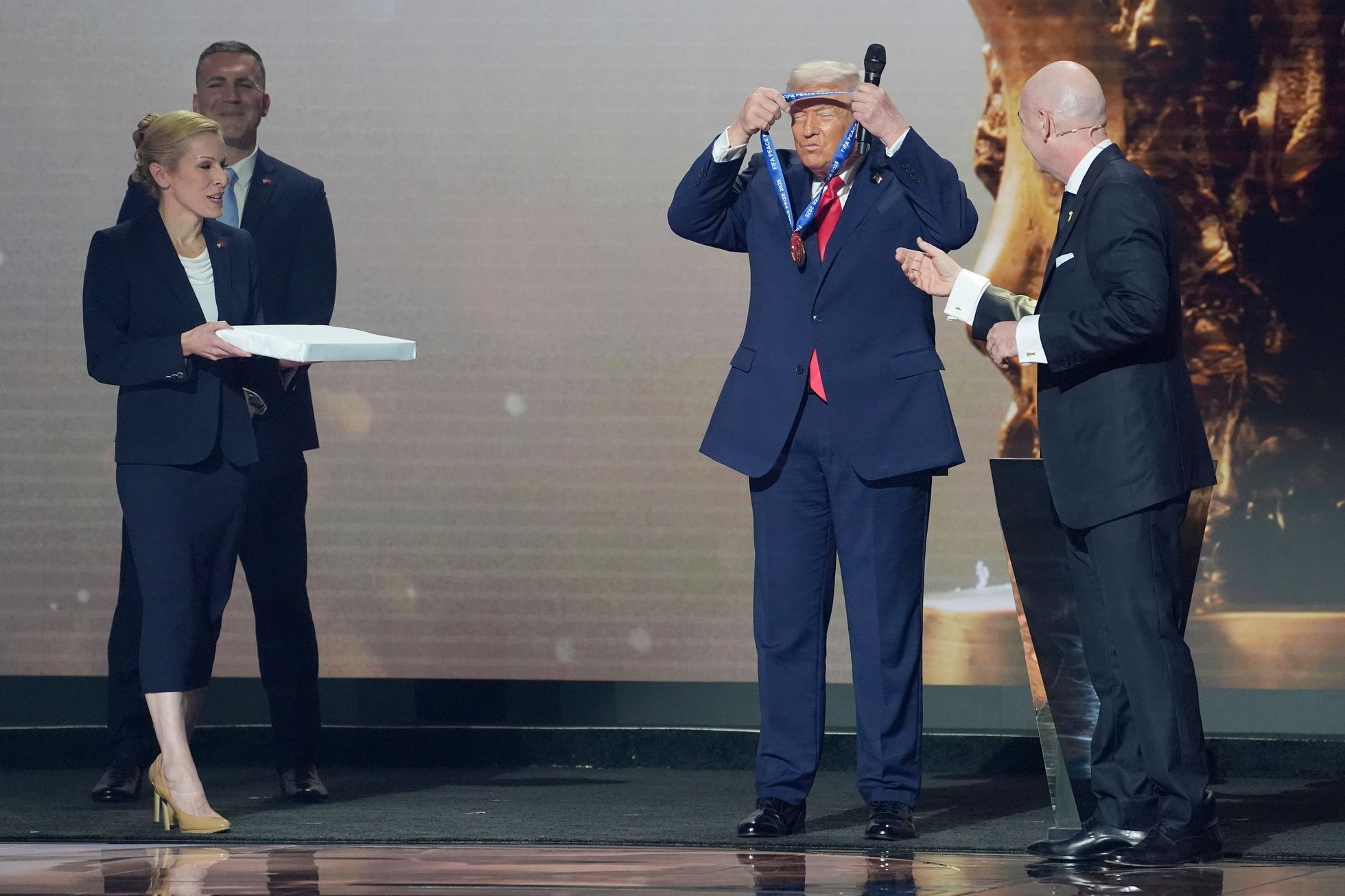 APTOPIX WCup Draw Soccer Trump