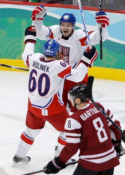 Česko - Lotyšsko: Rolinek s Michálkem slaví gól