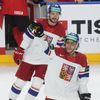 Česká radost z gólu Davida Pastrňáka na 1:0 ve finále MS 2024 Česko - Švýcarsko