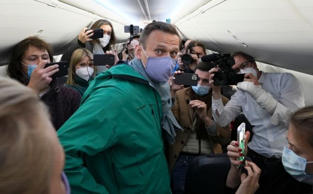 Navalnyj odlet zpět du Ruska 17. ledna 2021