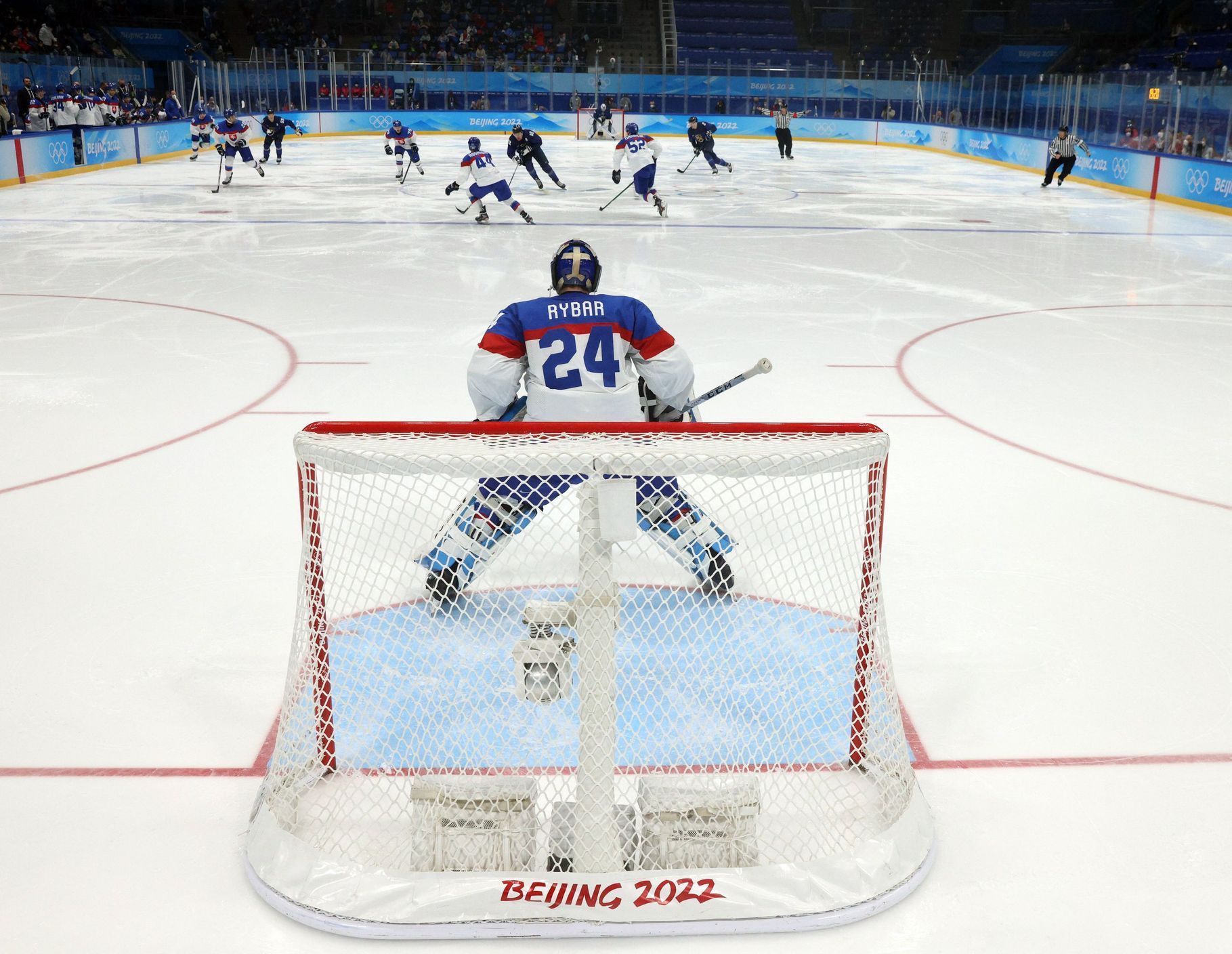 Patrik Rybár v semifinále Slovensko - Finsko na ZOH 2022 v Pekingu